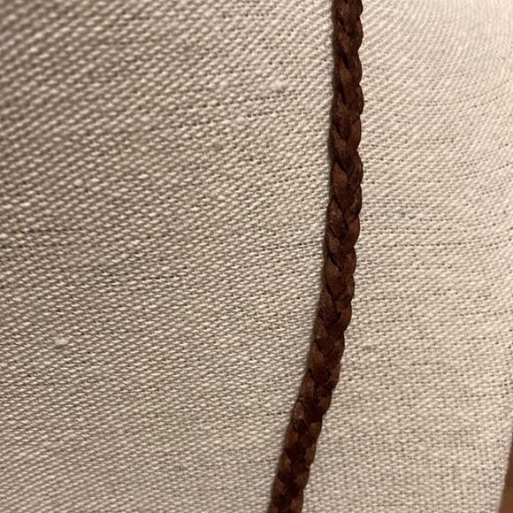 Handcrafted Necklace with Skull Pendant on Brown Braided Leather cord. - Picture 3 of 6